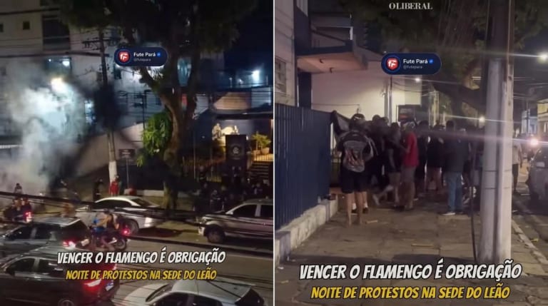 Torcida do Remo protesta e cobra mudanças antes de jogo com Flamengo