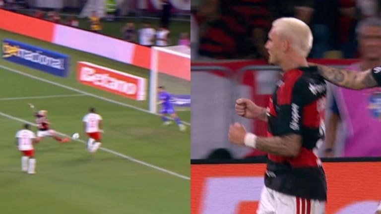 Varela marca primeiro gol do Flamengo contra Bragantino no Brasileirão