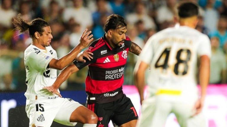 Flamengo abre vantagem mas cede empate ao Santos com dois pênaltis na Vila Belmiro