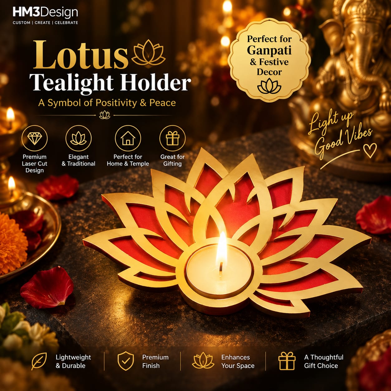 Divine Lotus Tealight Holder
