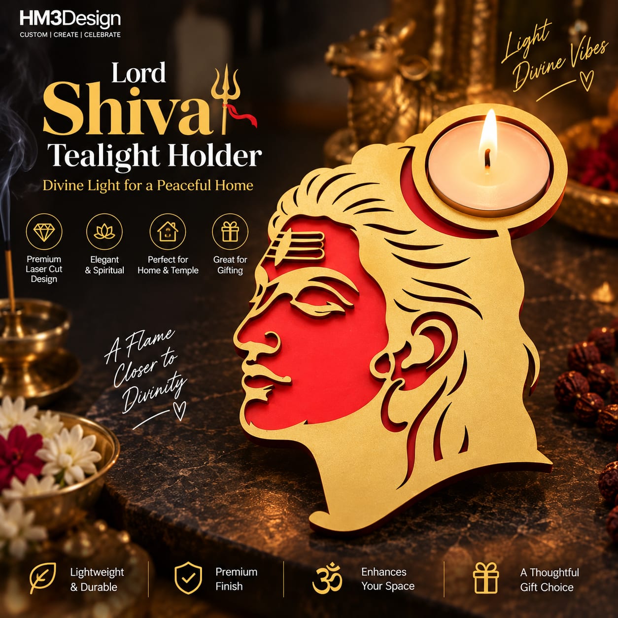 🔱 Mahadev Tealight Holder