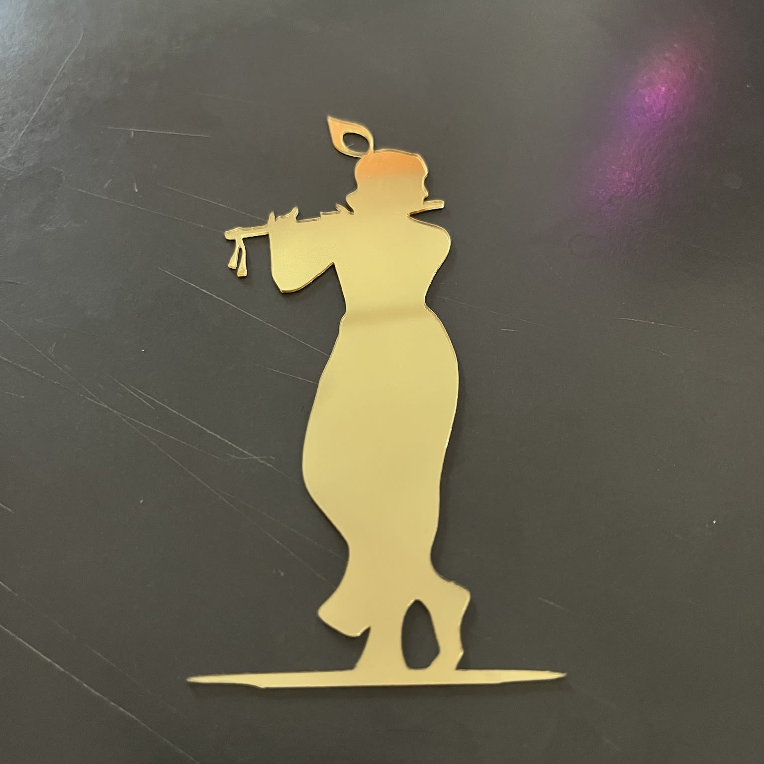 Golden Mirror Acrylic Krishna Silhouette