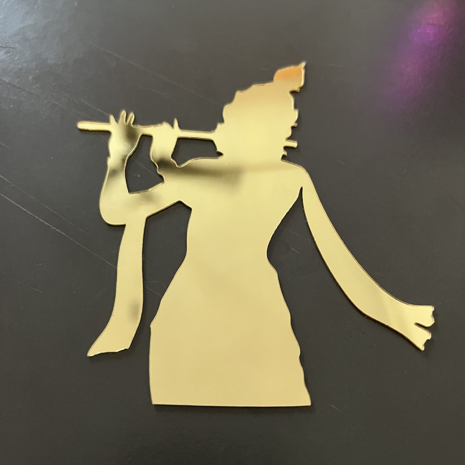 Golden Mirror Acrylic Lord Krishna Flute