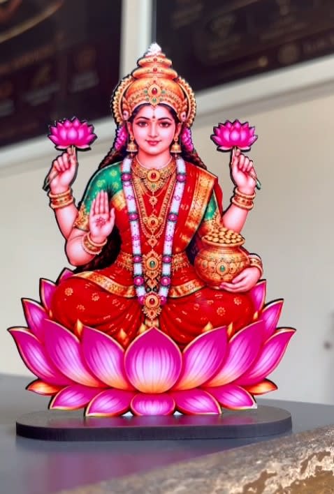 Goddess Lakshmi Ji 3D MDF Idol for Home & Car Dashboard