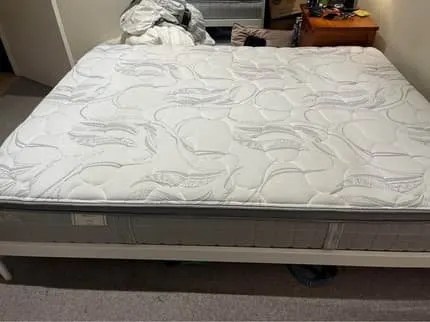 Sealy Posturepedic Queen Mattress + Bed Frame - Mint condition - Fitzroy North, Melbourne | Zirkly