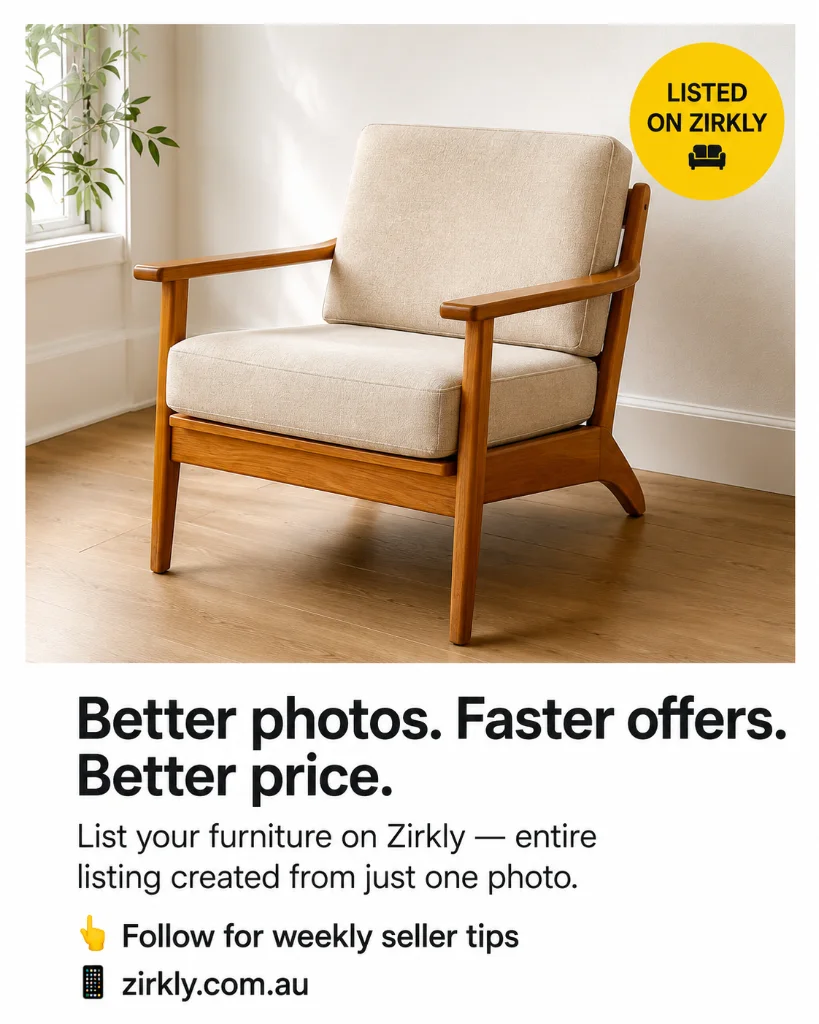 Tan Faux Leather Armchair - Good condition - Ormond, Melbourne - Additional photo 3 | Zirkly