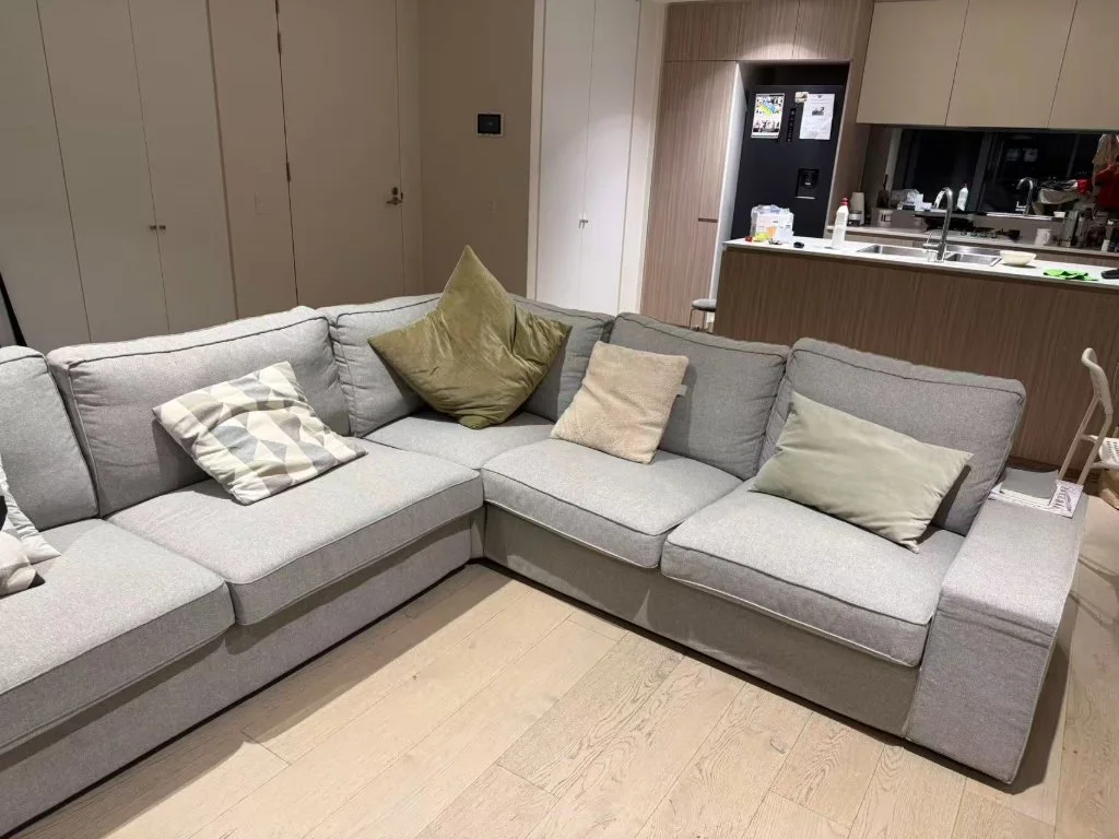 Grey fabric L-shaped sectional sofa - Mint condition - Armadale, Melbourne | Zirkly