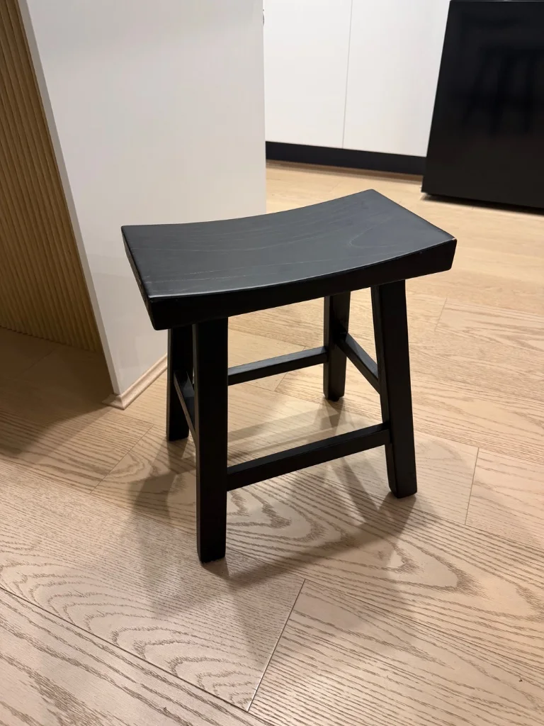 Black wooden saddle seat stool - New condition - Airport West, Melbourne - Additional photo 2 | Zirkly