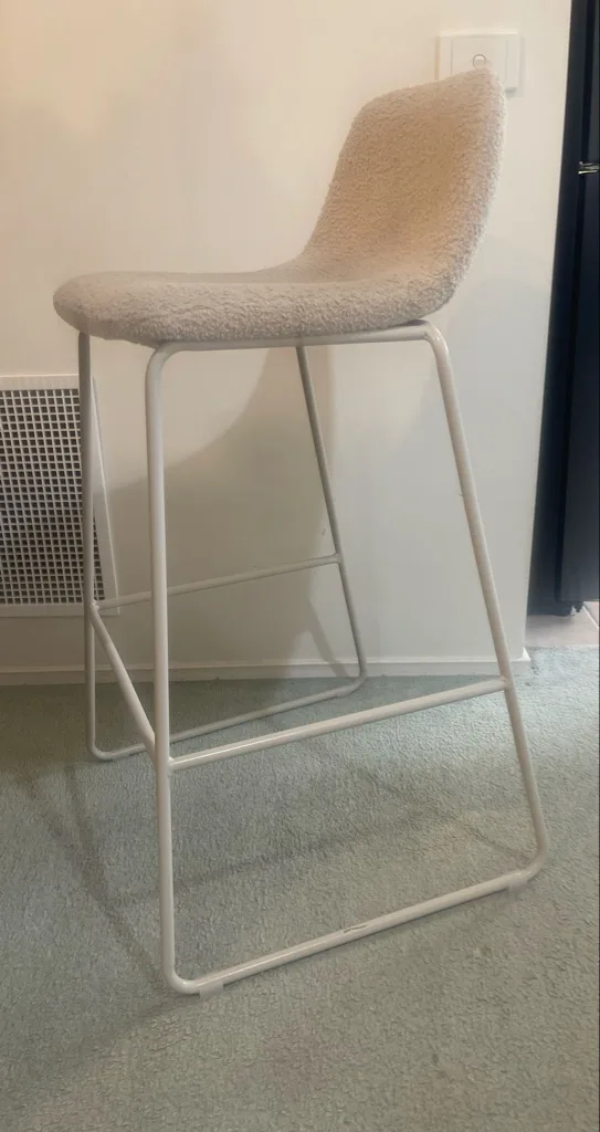 Modern Boucle Fabric Bar Stool - Mint condition - Ormond, 3204