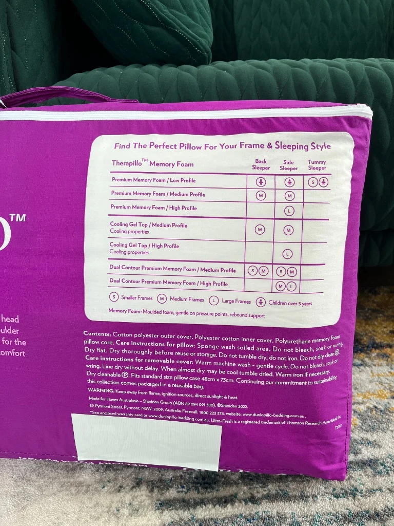 Dunlopillo Therapillo High Profile Premium Memory Foam - New condition - St Kilda, Melbourne - Additional photo 3 | Zirkly