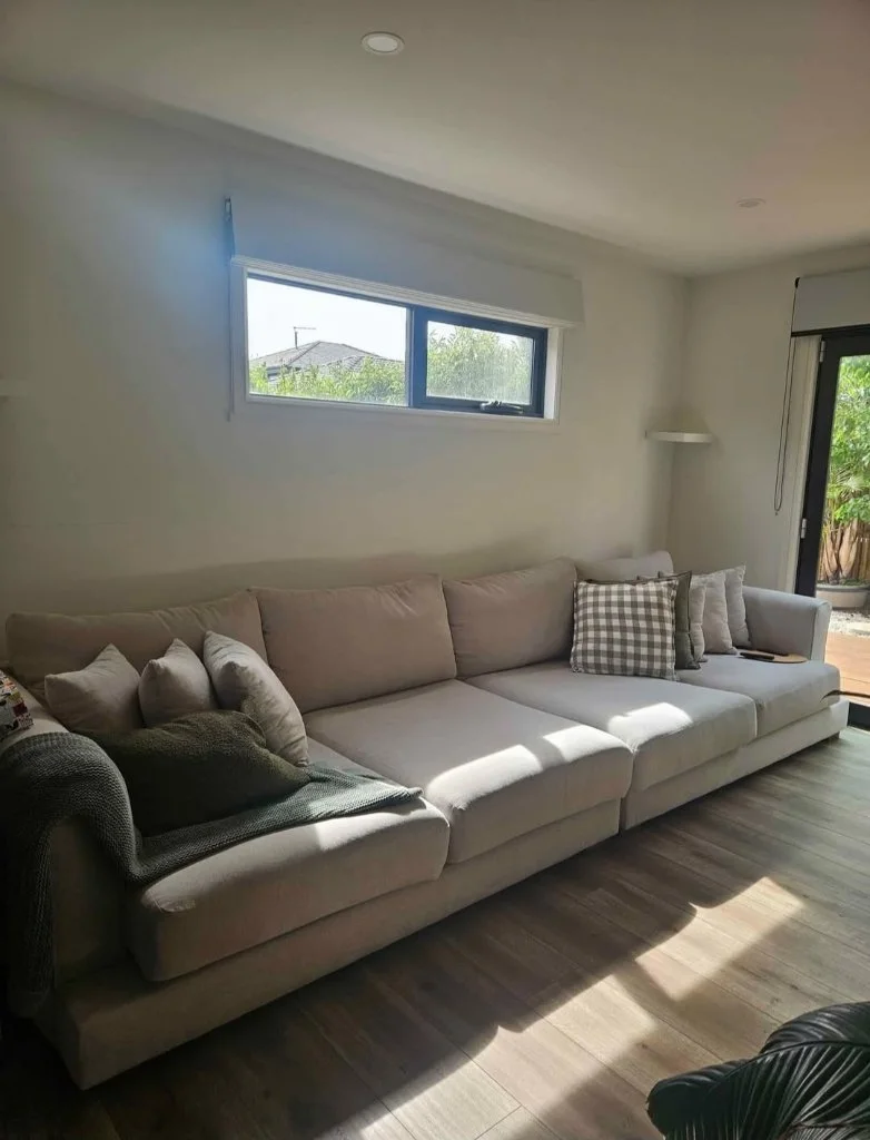 Harvey Norman Chevron Lounge Sandstone 4-Seater - Mint condition - Keysborough, Melbourne | Zirkly