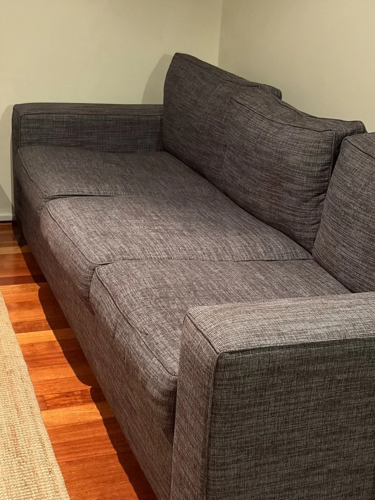 Dark Grey Fabric Two Seater Sofa + Dark Grey - Good condition - Glen Waverley, Melbourne - Additional photo 3 | Zirkly