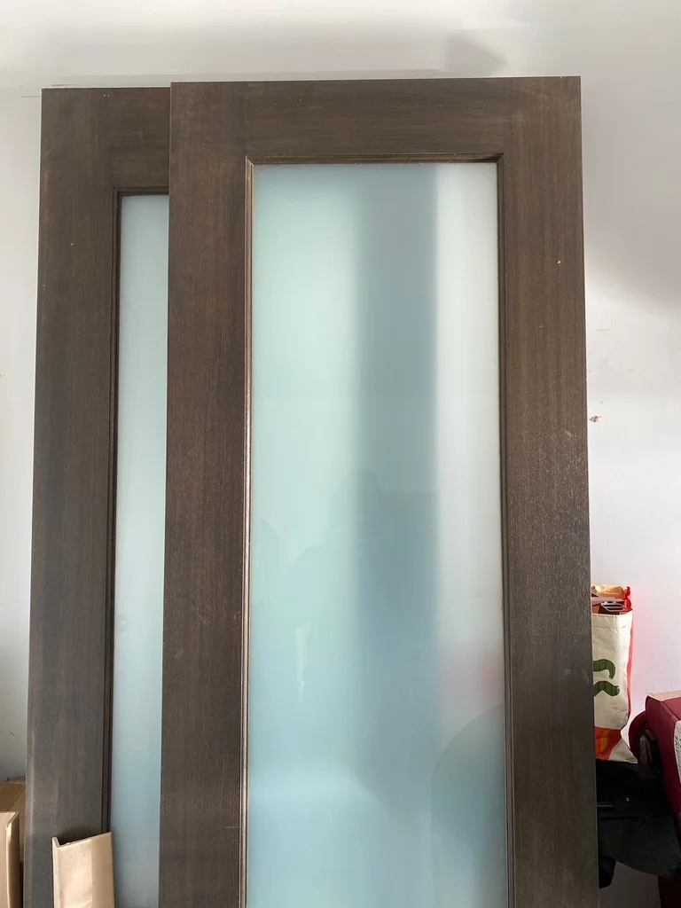 Interior frosted glass doors 204x72 cms. 2 available. as good as new, - Good condition - Donnybrook, Melbourne | Zirkly