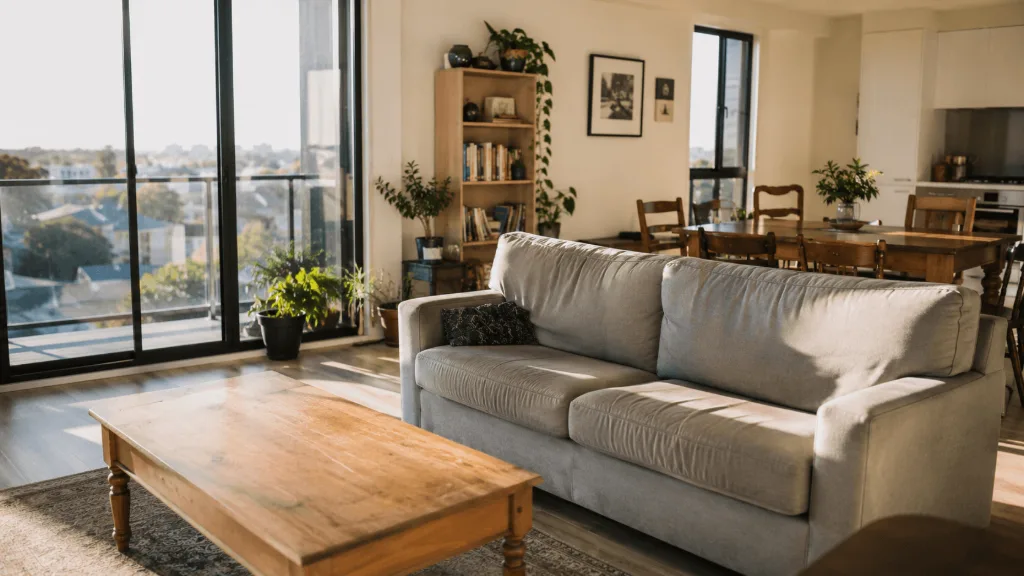 Light Grey Fabric Two-Seater Sofa - Good condition - Ormond, Melbourne | Zirkly