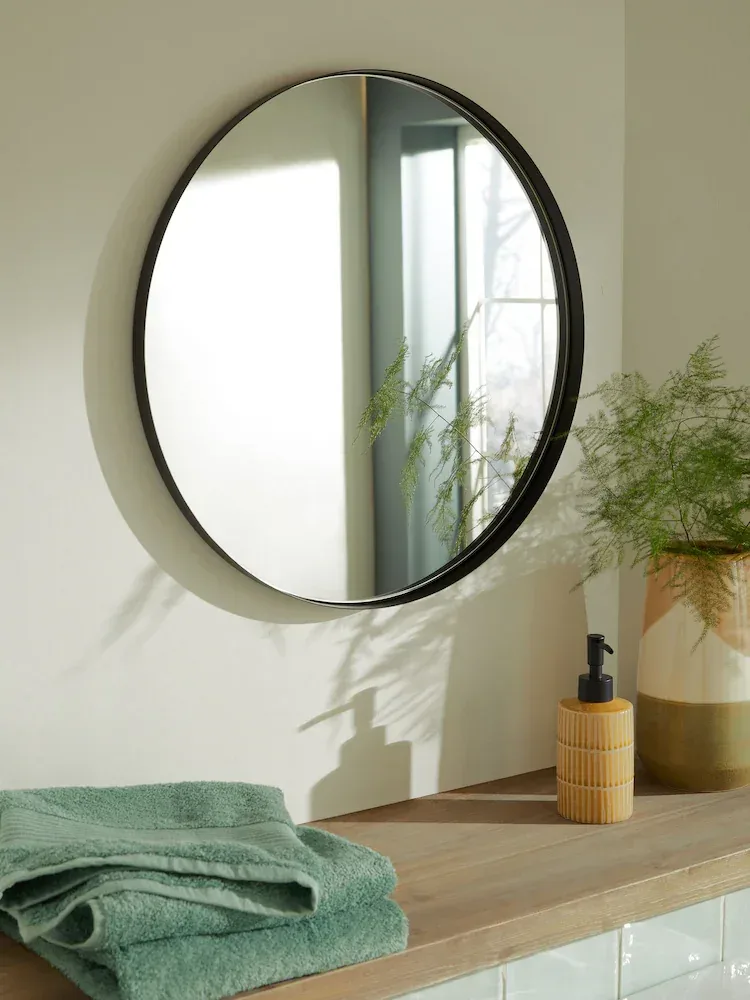 Round Wall Mirror with Black Frame - New condition - Glen Huntly, Melbourne | Zirkly