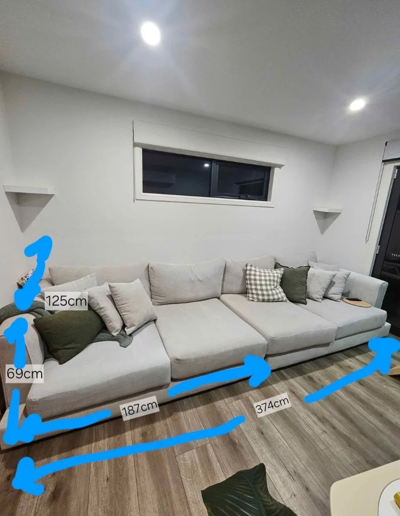 Harvey Norman Chevron Lounge Sandstone 4-Seater - Mint condition - Keysborough, Melbourne - Additional photo 2 | Zirkly