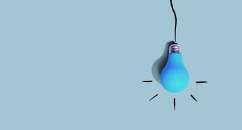 a light bulb on a blue background