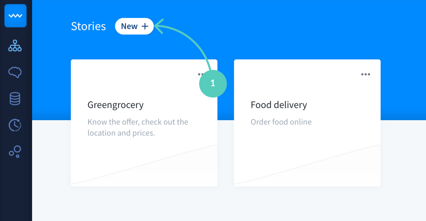 Create a new story in ChatBot.com