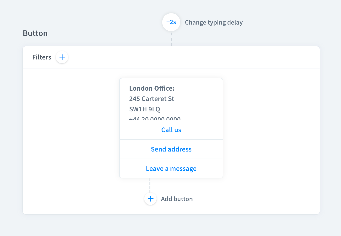 Create a button response in ChatBot.com