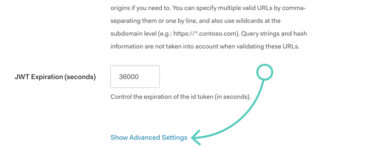 Go to Advanced Settings of your Auth0 SSO app Go to Advanced Settings of your Auth0 SSO app