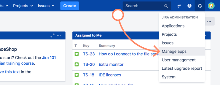 Click on Manage apps button Click on Manage apps button