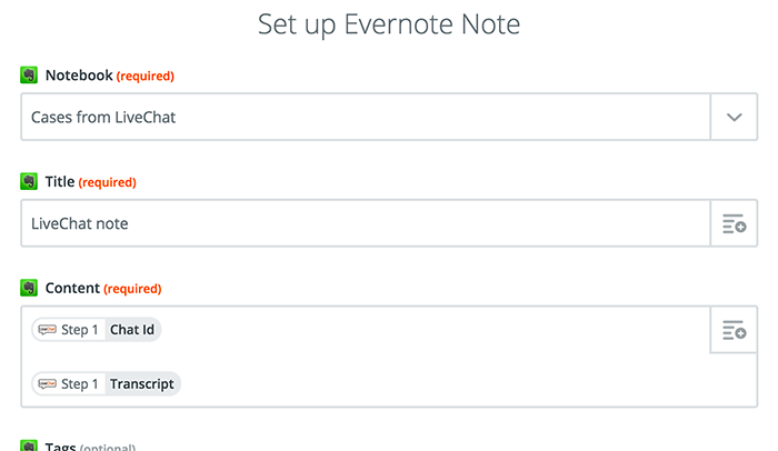Integration with Evernote: Setting up a template Integration with Evernote: Setting up a template