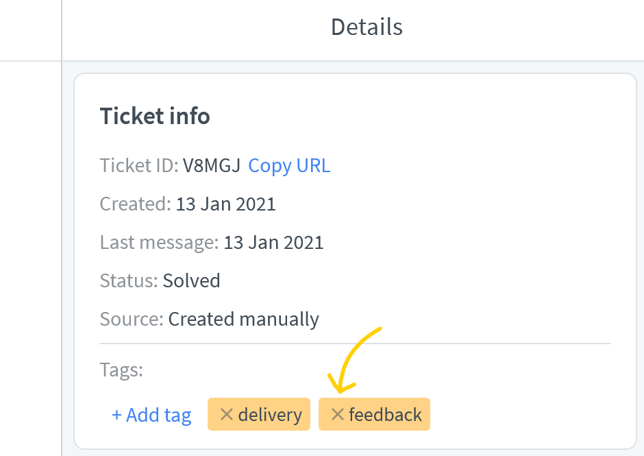 Remove a tag in LiveChat