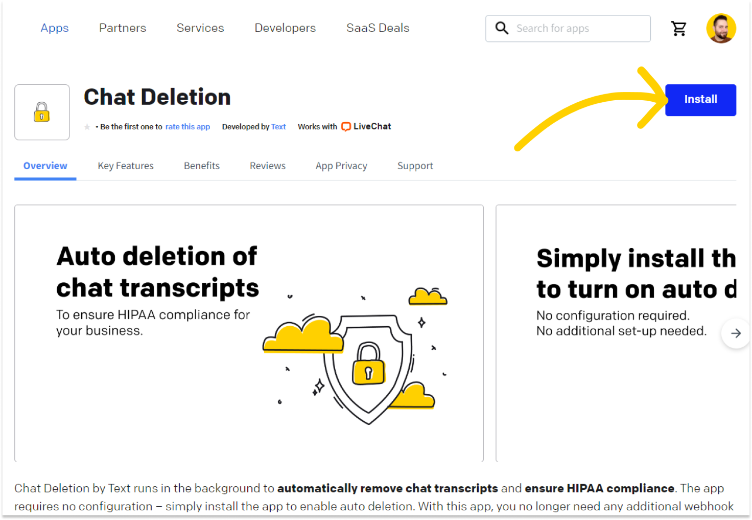 Automatic live chat deletion app