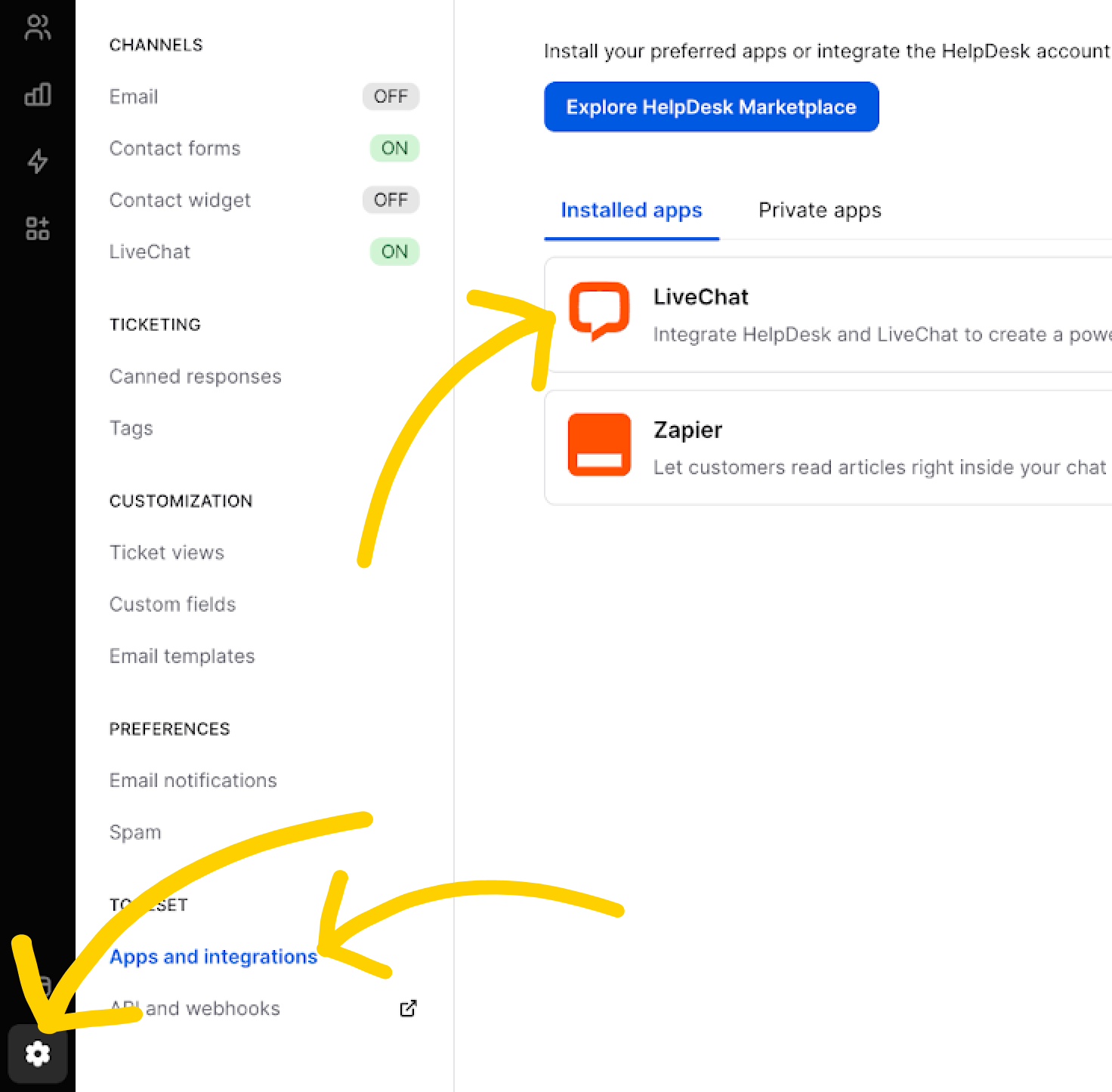 Importing LiveChat data to HelpDesk.com.