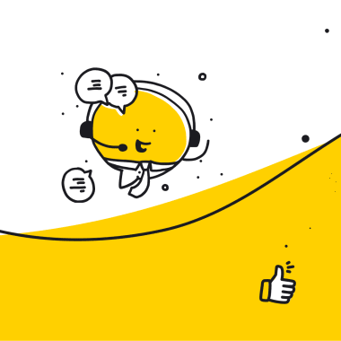 chatbots on a white and yellow background