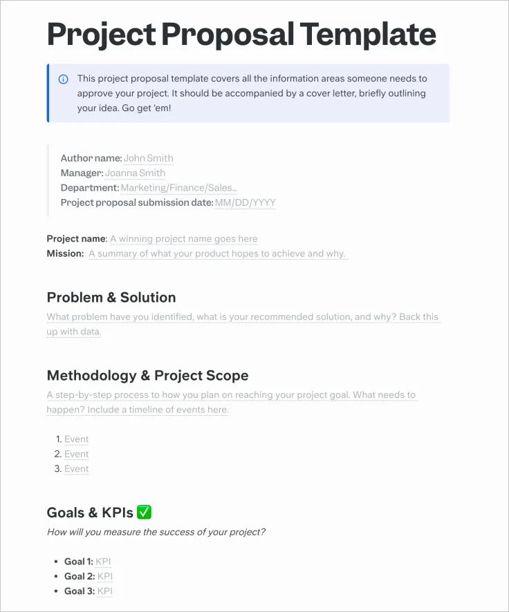 IT project proposal template 