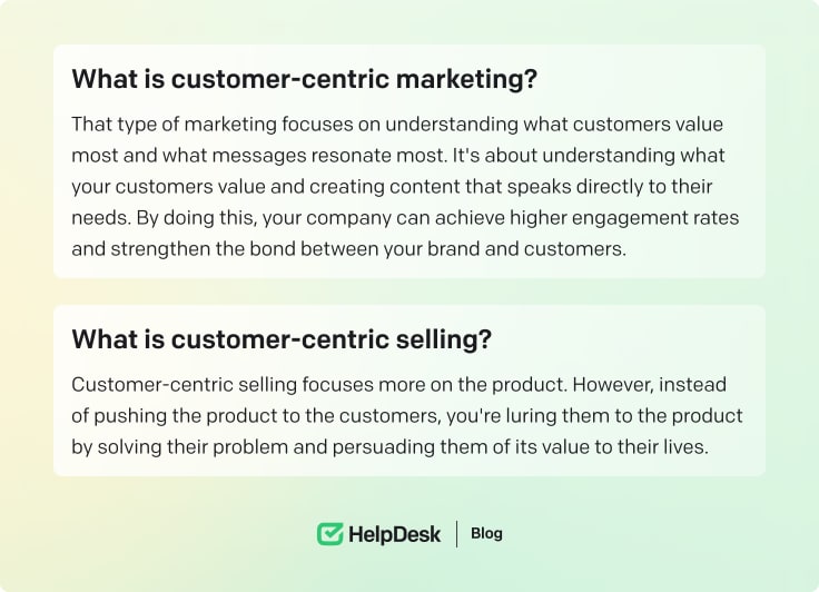 Customer-centricity questions