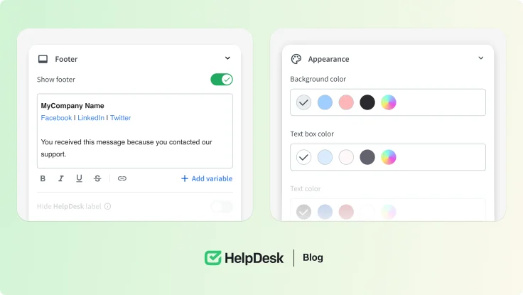 Customization in HelpDesk