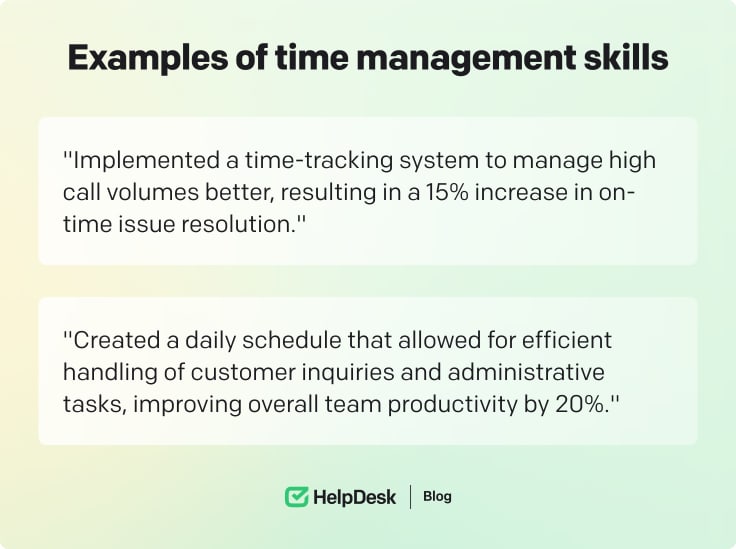 Time management skills