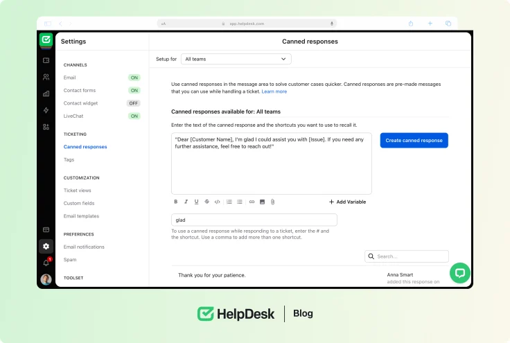 HelpDesk ticketing system