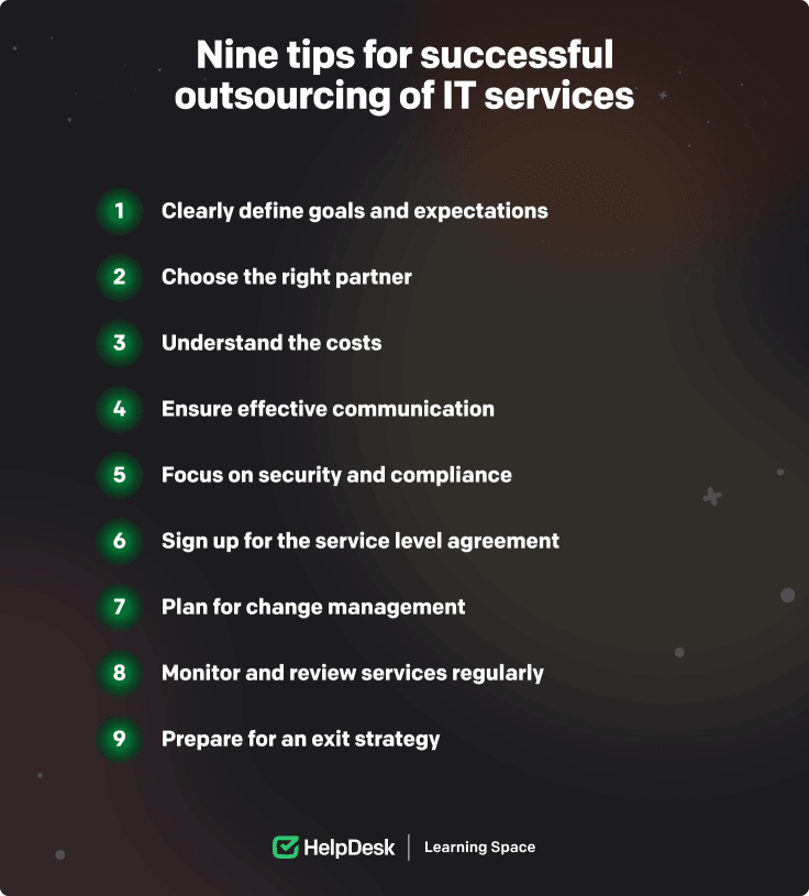 Nine tips for successfully outsourcing IT services
