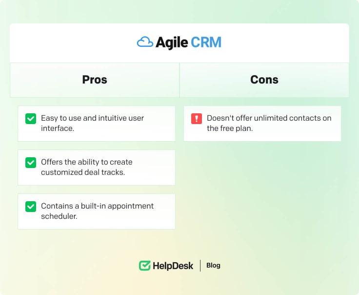Agile CRM pros and cons
