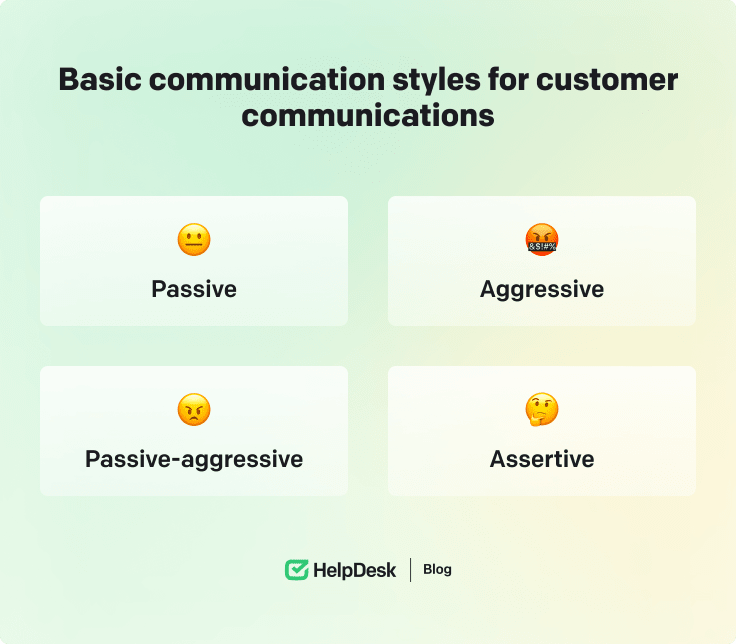 Basic communication styles for customer communications