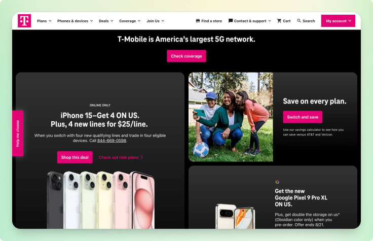 T-Mobile website. 