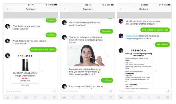 a Sephora chatbot