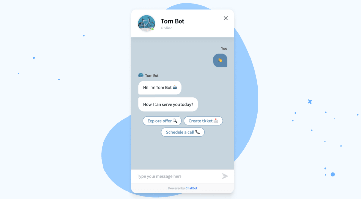 the chatbot welcome message