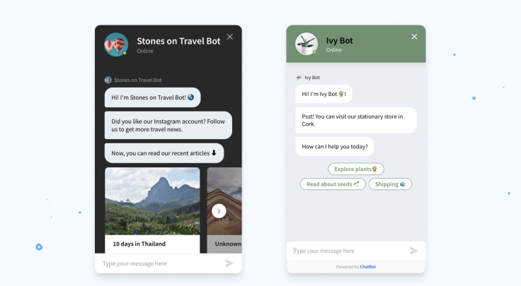 examples of personalized chatbot welcome messages