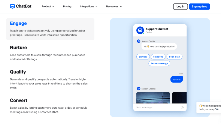 ChatBot main page 