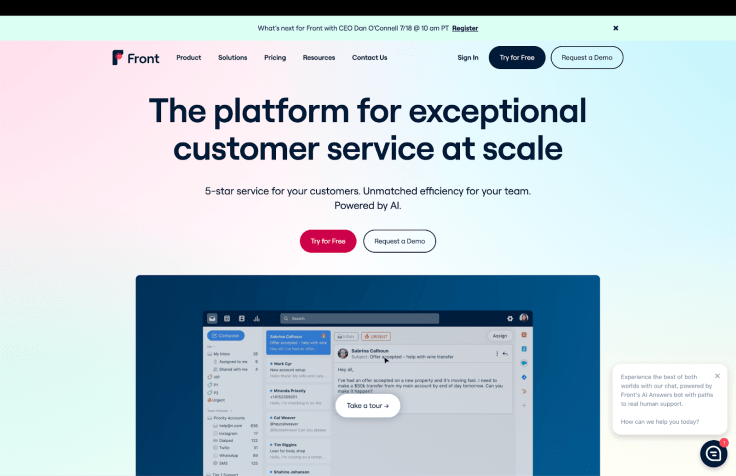 Front as an alternative to Zendesk