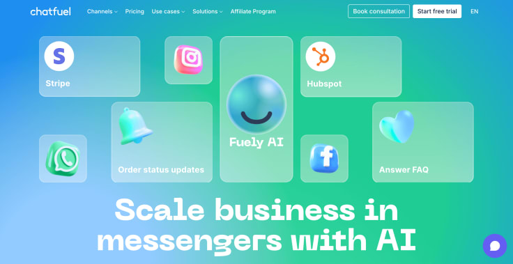 chatfuel landing page