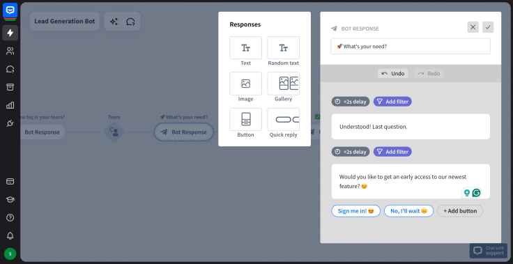 chatbot bot response block