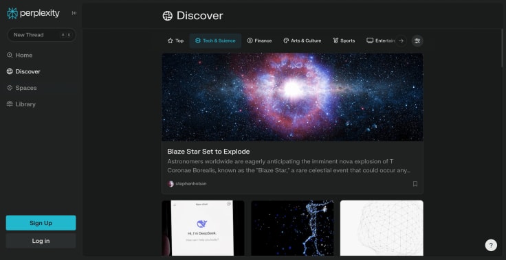 perplexity tech&science page