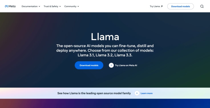 meta llama main page
