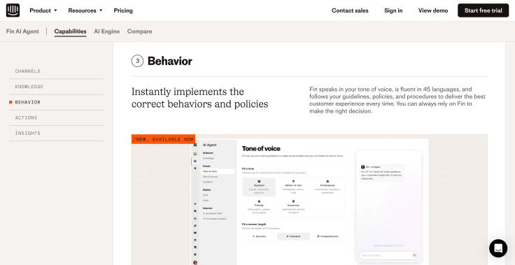 intercom capabilities section