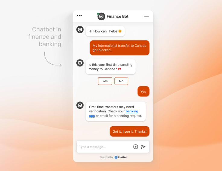 Chatbot for finance